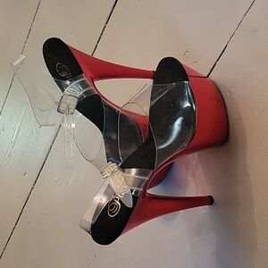 Metallic Red Pleasers Dancing Shoes